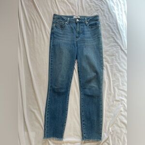 Paige jeans Hoxton crop Gemini with Freehand hem raw edge size 28